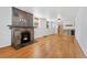 Spacious living area with hardwood floors and modern stone fireplace at 1914 E 16Th Ave, Denver, CO 80206