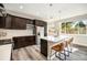 Modern kitchen with dark cabinets, quartz countertops, and island at 921 Raleigh St, Denver, CO 80204