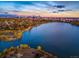 Stunning lake and city skyline view at sunset at 921 Raleigh St, Denver, CO 80204