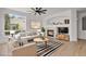 Cozy living room featuring a fireplace, comfortable seating, and natural light at 17303 E Dewberry Cir, Parker, CO 80134