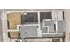Bird's eye view of a house, displaying the layout of the house, yard and patio at 75 S Knox Ct, Denver, CO 80219