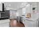 Modern kitchen with stainless steel appliances and sleek cabinetry at 75 S Knox Ct, Denver, CO 80219