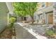 Landscaped courtyard with shade trees and seating area at 3329 Molly Ln, Broomfield, CO 80023
