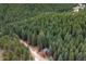 Aerial view of a charming house nestled in a lush forest of evergreen trees at 17422 N Canyon Rd, Littleton, CO 80127