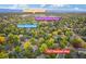 Wide aerial view highlighting the home's location and surrounding area at 7027 S Madison Way, Centennial, CO 80122