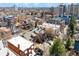 Scenic aerial view showcasing the neighborhood's architecture, mature trees, and convenient location at 945 N Washington St # 201, Denver, CO 80203