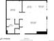 Floor plan of 831 sq ft apartment with living room, kitchen, bedroom, dining area, and bath at 1438 Little Raven St # 301, Denver, CO 80202