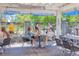 Outdoor patio with tables and seating where people are enjoying time together on a sunny day at 1642 N Lafayette St # 2, Denver, CO 80218