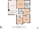 Upstairs floor plan showcasing the layout of the bedrooms and bathrooms with dimensions at 4150 S Rome St, Aurora, CO 80018