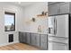 Stylish kitchenette with stainless steel appliances, modern cabinets, and ample counter space at 15322 Irving Ct, Broomfield, CO 80023