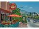 Inviting outdoor dining area with a view of the town and Table Mountain at 217 Ford St, Golden, CO 80403