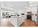 Open-concept kitchen featuring a large island, modern appliances, and seamless integration with the living area at 2675 S Eudora St, Denver, CO 80222