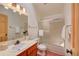 Clean bathroom with a shower, vanity, and bright lighting at 3966 Bosque Ct, Boulder, CO 80301