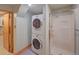 Bathroom with a stackable washer and dryer, and walk-in shower at 3966 Bosque Ct, Boulder, CO 80301