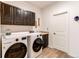 Laundry room with a washer and dryer, and a built in sink at 3214 Timeless Trl, Berthoud, CO 80513