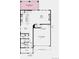 Layout of the home's first floor showing the location of the kitchen, living room, dining, and a two car garage at 8820 Whiteclover St, Littleton, CO 80125