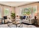 Bright living room with hardwood flooring, modern furniture and large windows providing natural light at 2942 Chase St, Wheat Ridge, CO 80214