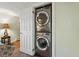 Stackable washer and dryer in closet provides space-saving laundry convenience at 1165 N Pennsylvania St # G2, Denver, CO 80203
