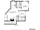 Detailed floor plan of a residence showing an open kitchen/living room, a bedroom, study, and bathroom at 4850 E Kentucky Ave # C, Denver, CO 80246
