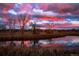 Picturesque view of a calm pond reflecting a colorful sunset sky, surrounded by serene landscape at 1606 Iris St, Broomfield, CO 80020