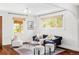Bright living room with a stylish sofa, rug and window with natural light at 4421 Raleigh St, Denver, CO 80212