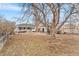 Spacious backyard with mature trees, a patio area, and ample space for outdoor activities at 75 Vrain St, Denver, CO 80219