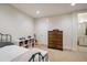 Basement bedroom with built-in shelving at 1276 S Logan St, Denver, CO 80210