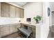 Office featuring custom cabinets, desk space, and elegant finishes at 26741 E Peakview Pl, Aurora, CO 80016