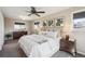 Inviting bedroom with carpet, ceiling fan and two windows at 4625 S Huron St, Englewood, CO 80110