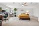 Spacious main bedroom with a ceiling fan and a separate work space at 6219 S Krameria St, Centennial, CO 80111