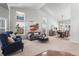 Spacious living room with large windows and high ceilings; great for entertaining at 19064 E Oak Creek Way, Parker, CO 80134