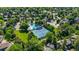 Aerial image of community amenities including a pool, tennis courts, and green spaces at 5991 S Eudora Way, Centennial, CO 80121