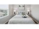 Bedroom with dark wood floors, a bed with decorative pillows and framed artwork at 2113 Coronado Pkwy # B, Denver, CO 80229