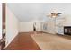 Living room with hardwood floors and fireplace at 1275 Exquisite St, Castle Rock, CO 80109