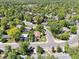 Aerial view of a residential neighborhood with mature trees throughout and a winding street pattern at 2901 Lorraine Ct, Boulder, CO 80304
