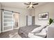 Bright main bedroom offers a ceiling fan, ensuite bath, closet and lots of space at 2371 Pelican Bay Dr, Monument, CO 80132