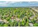 Expansive aerial view showcasing a vast neighborhood with lush greenery, tree-lined streets, and homes at 962 S Potomac Way, Aurora, CO 80012