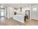 Bright, open kitchen features a large island, stainless steel appliances, and light wood flooring at 21234 E 63Rd Dr, Aurora, CO 80019