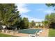Community pool is closed with lounge chairs around the pool at 3740 Iris Ave # B, Boulder, CO 80301