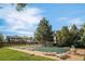 Community pool is closed with lounge chairs around the pool at 3740 Iris Ave # B, Boulder, CO 80301