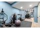 Well-equipped basement gym with exercise equipment and a comfortable workout area at 1977 S Oakland Way, Aurora, CO 80014