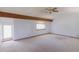 Bedroom featuring vaulted ceilings, ceiling fan, and neutral carpet at 2045 Pine Wood Rd, Sedalia, CO 80135