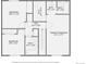 Upstairs floor plan featuring three bedrooms, three baths, and a hall at 4934 S Flower Way, Littleton, CO 80123