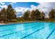 Community pool featuring clear blue water, lounge chairs, and beautiful blue skies at 10882 Bullock Ct, Parker, CO 80134