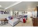 Spacious basement living area with a comfortable seating, a TV, and decor at 15506 Short Line Ct, Monument, CO 80132