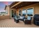 Outdoor patio with a beautiful mountain views, perfect for entertaining with comfortable seating at 15506 Short Line Ct, Monument, CO 80132