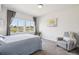 Bright and airy bedroom with large windows and neutral decor at 1842 Peak Prairie Ln, Monument, CO 80132