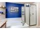 Bathroom showcases soaking tub and a separate glass-enclosed shower at 535 Lost Valley Pt, Castle Rock, CO 80108