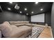 Home theater with large sectional sofa, screen, and projector for comfortable entertainment at 33379 Buffalo Park Rd, Evergreen, CO 80439