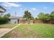 The large backyard features a shed, raised garden beds, and a wooden fence for privacy at 1801 S Eudora St, Denver, CO 80222